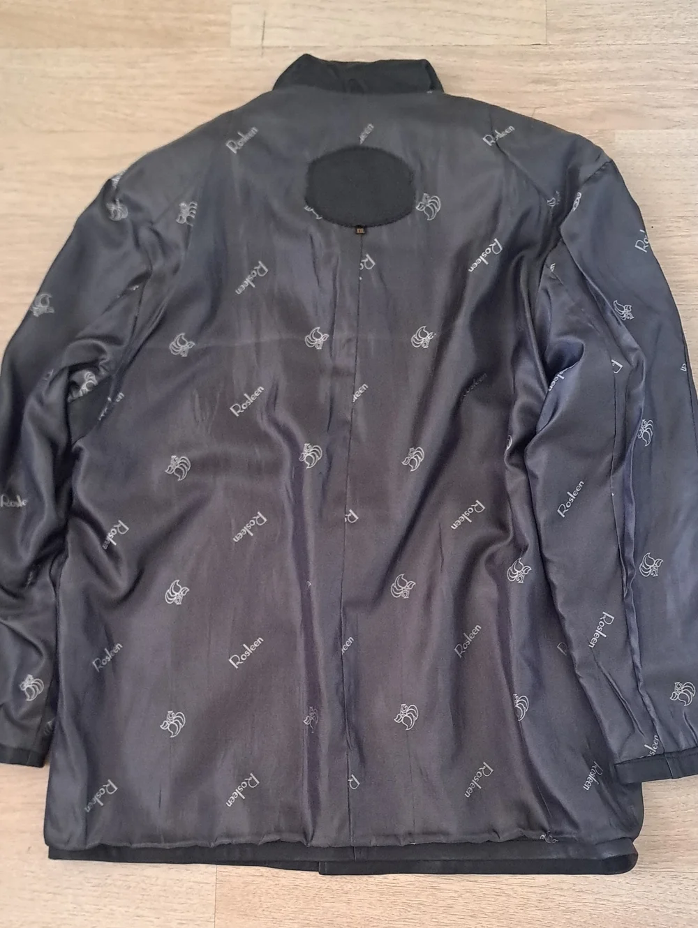 Rosleen Men's Black Genuine Leather Pea Coat - Classic Button Front